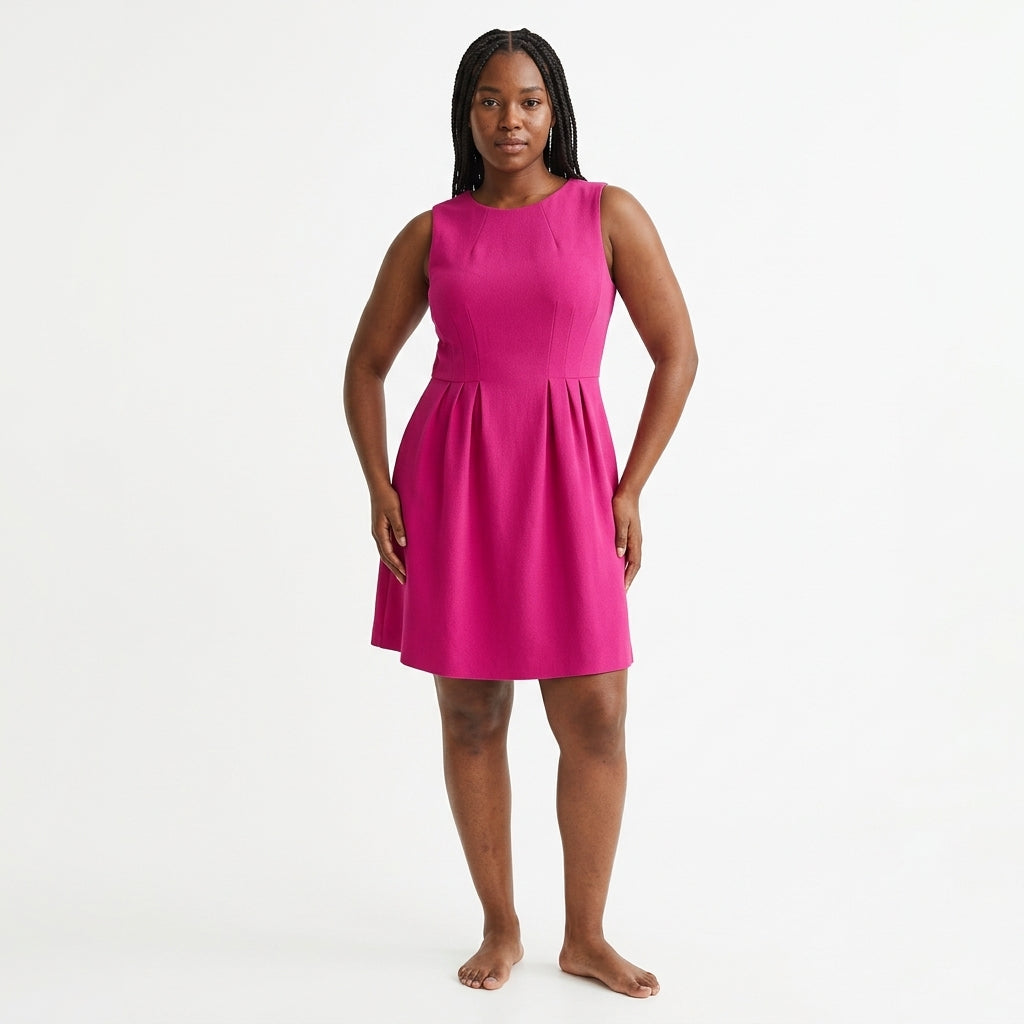 Sleeveless midi dress — Full Length Ghost Mannequin | Generated by Modelize