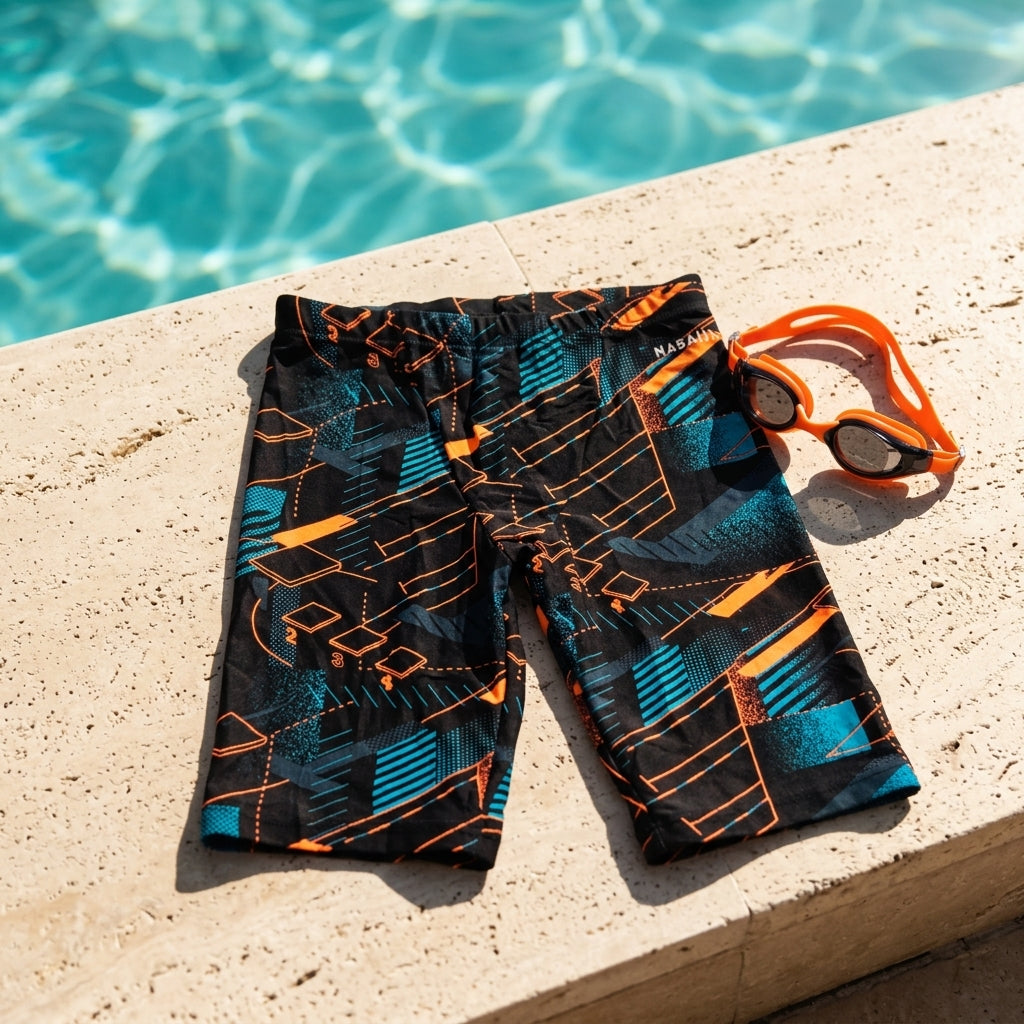Boys' swim jammers — Poolside Lifestyle Context | Generated by Modelize