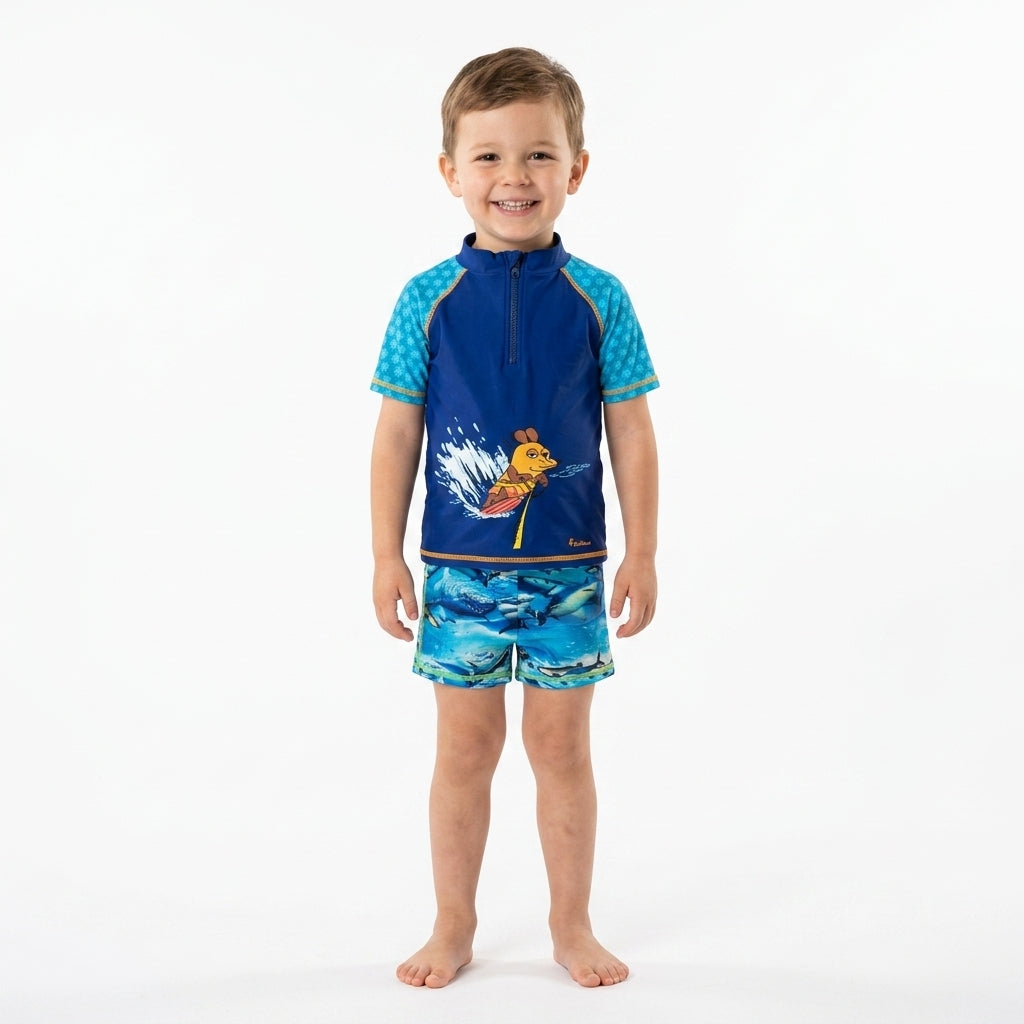 Two-piece toddler swimwear set — Poolside Lifestyle Scene | Generated by Modelize