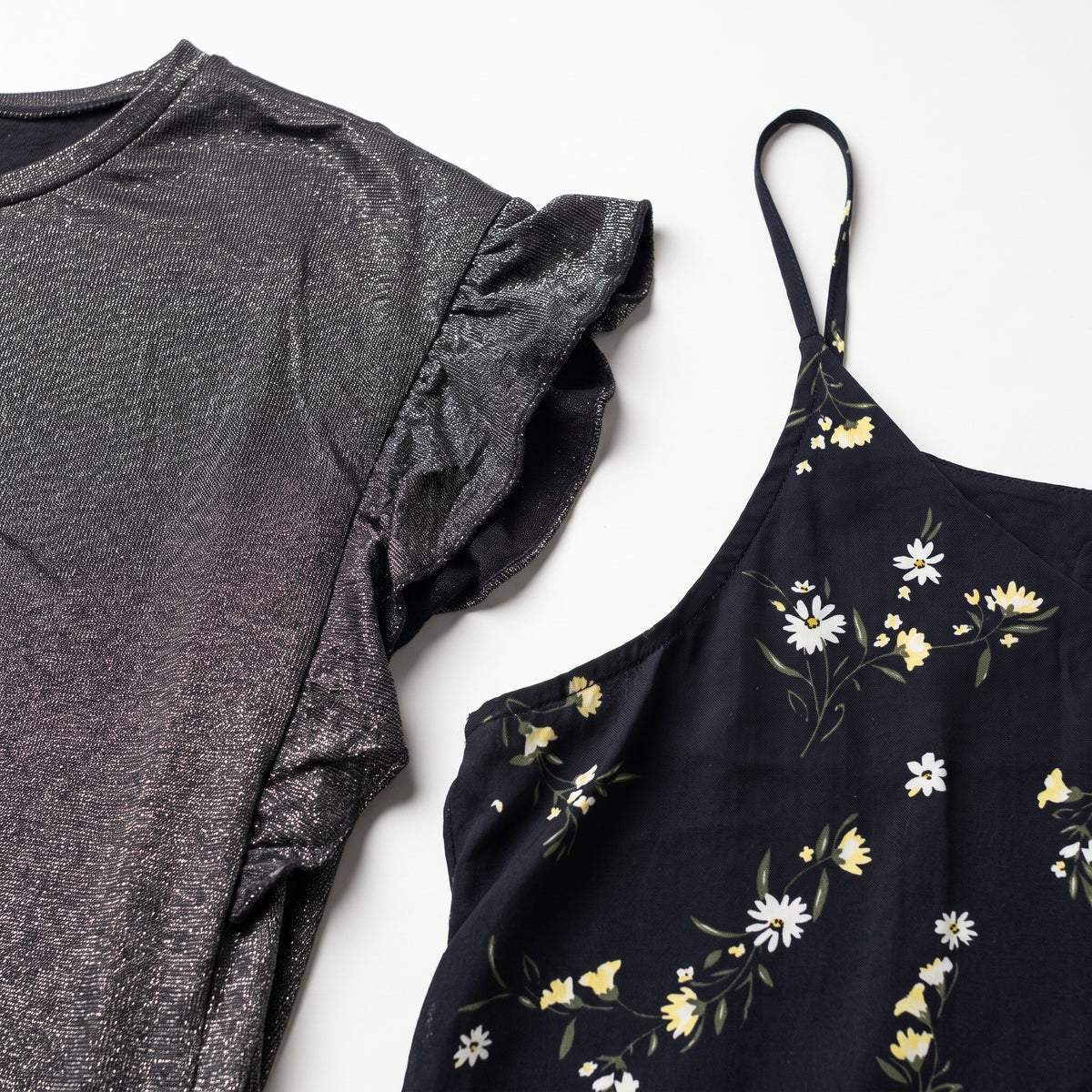Two-Piece Top Set (T-shirt & Camisole) — Fabric Detail Close-Up | Generated by Modelize