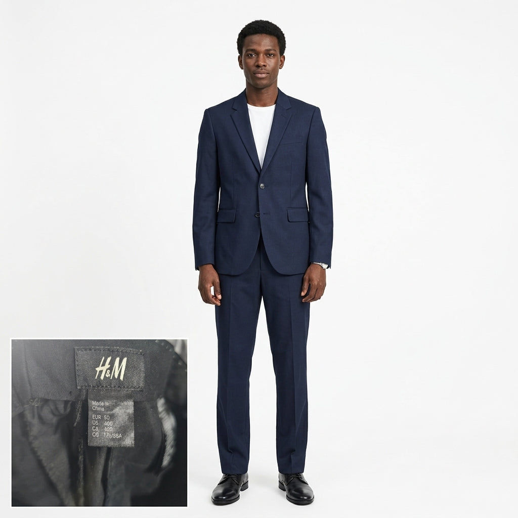Men's suit set (jacket and trousers) — Full-body model studio shot | Generated by Modelize