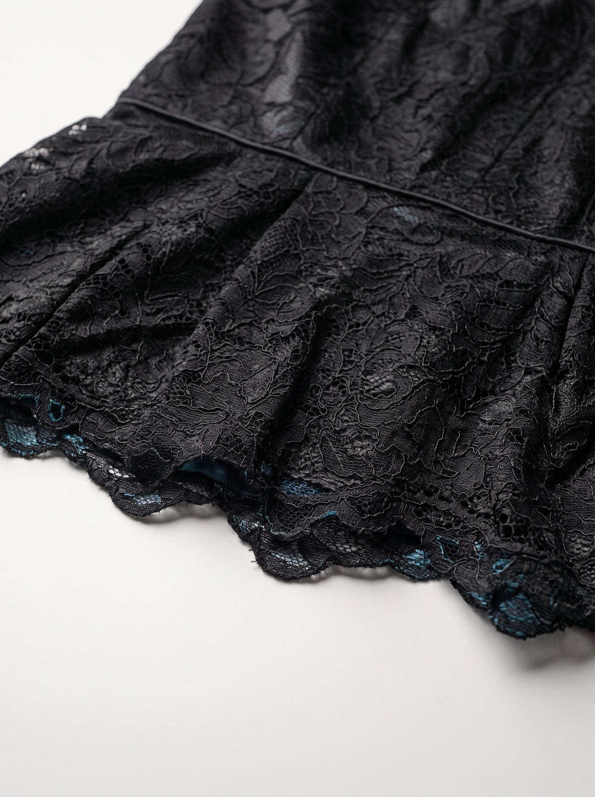 Lace peplum corset top — Lace Pattern & Scallop Edge Detail | Generated by Modelize