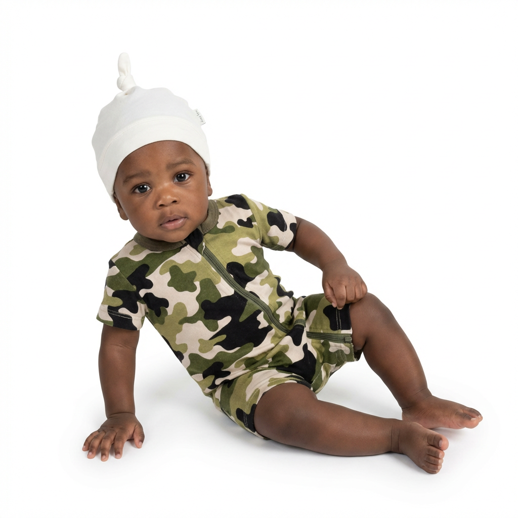 B - Ensemble combishort + bonnet 3 - 6 mois #328