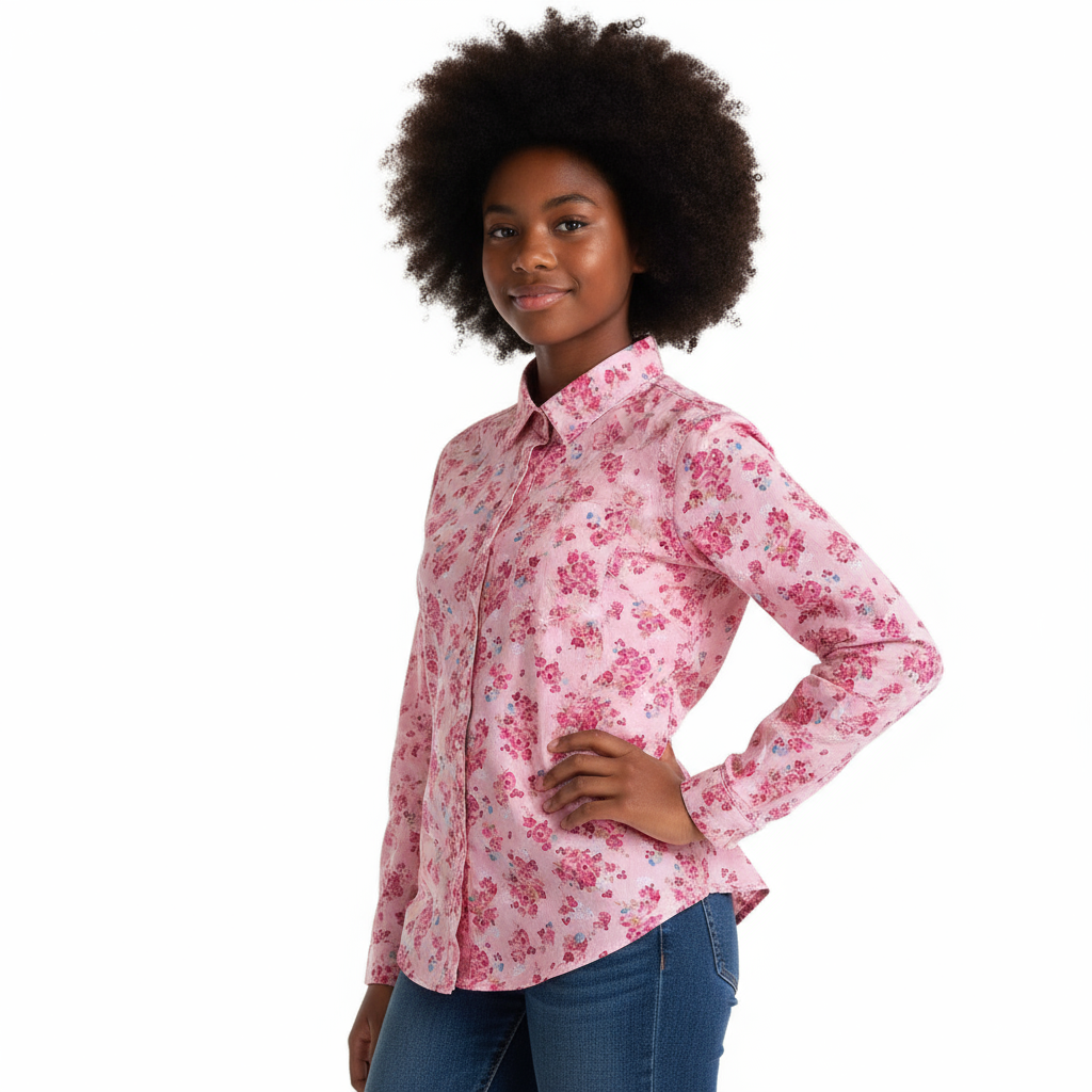 B - Chemise motifs fleuris 13 - 14 ans #116